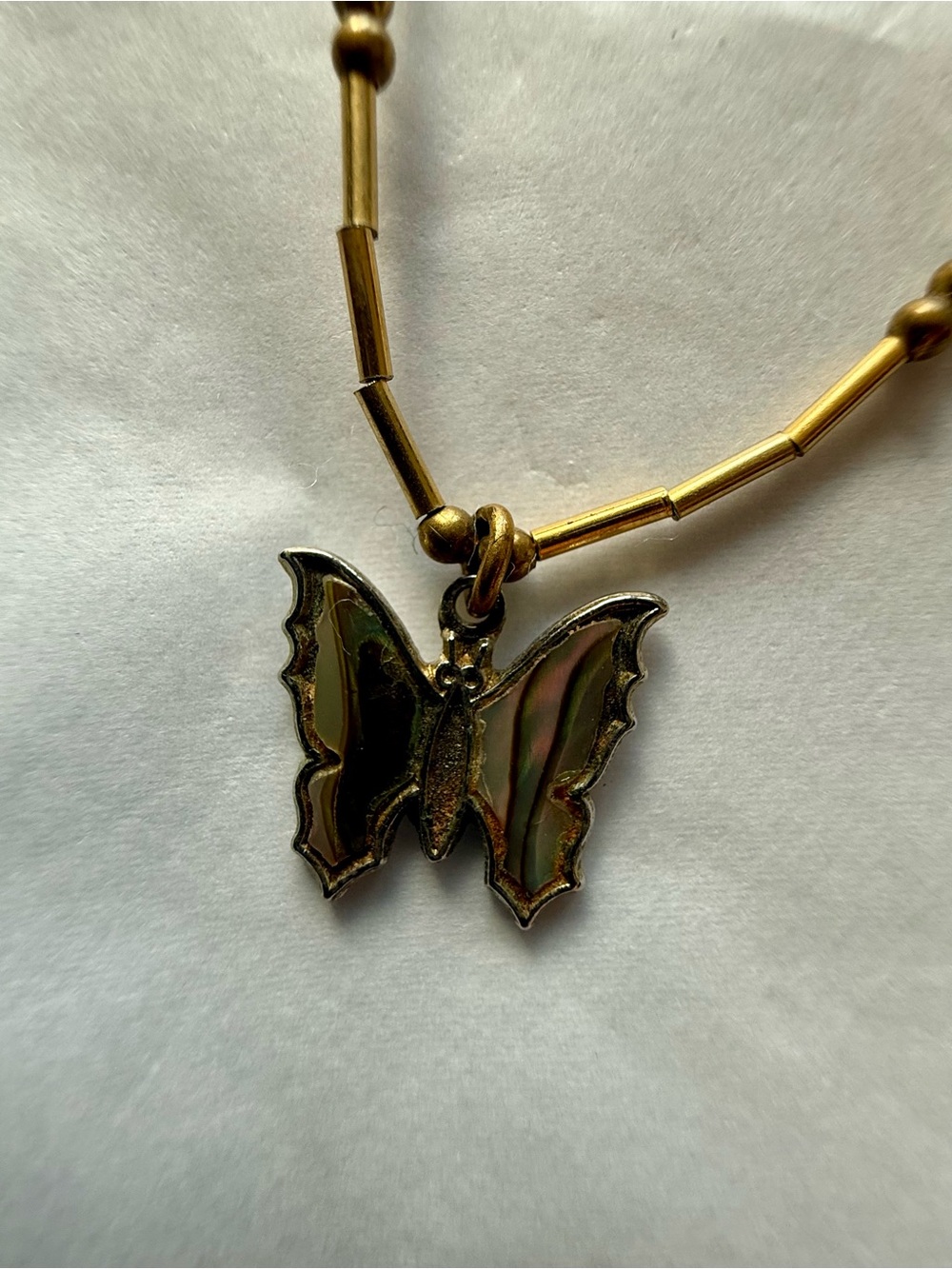 Vintage 1980’s Gold and Silver Tone Butterfly Necklace